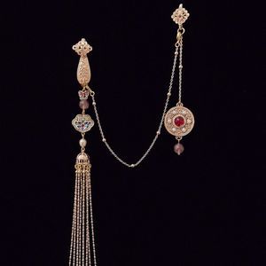 Destined Flowers Butterfly Gold Plated Brooch Pin with Tassels Handmade #1287C